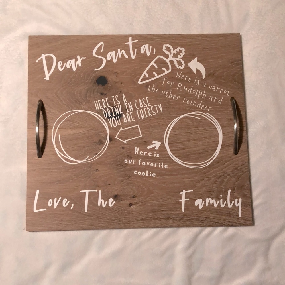 🌻LAST CHANCE🌻Customizable Wooden Santa Tray